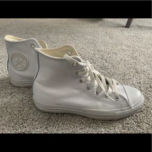 White Leather High-Top Converse